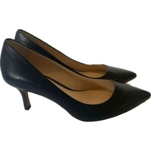 VINCE CAMUTO Pumps Comfy Shoes for Work or Dress Low Heal Navy Kitten H2.5 S 7.5